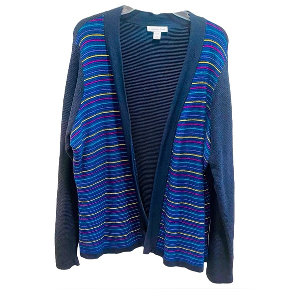 Coldwater Creek Sweaters - Coldwater Creek Colorful Striped Cardigan 2X